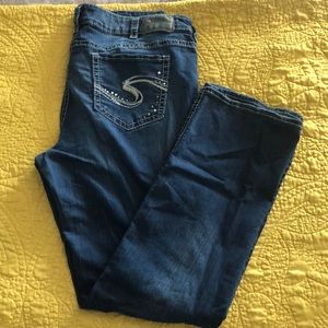 Silver bootleg jeans